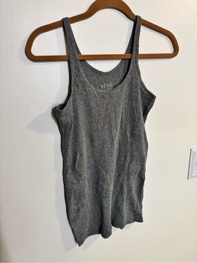 aerie Charcoal Ribbed Scoop Neck Tank Top